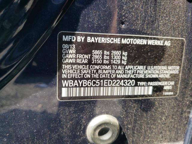 WBAYB6C51ED224320 - 2014 BMW 750I XDRIV XI BLUE photo 12