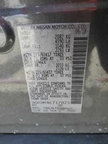 5N1AT2MT4KC717025 - 2019 NISSAN ROGUE S GRAY photo 13