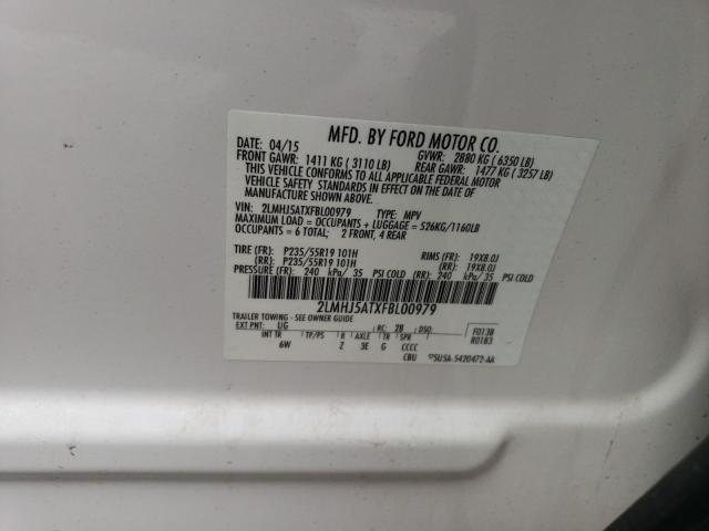 2LMHJ5ATXFBL00979 - 2015 LINCOLN MKT WHITE photo 13