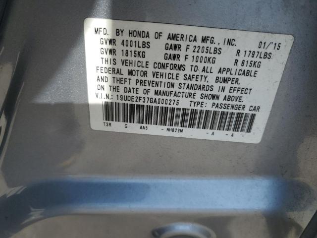 19UDE2F37GA000275 - 2016 ACURA ILX BASE WATCH PLUS SILVER photo 12