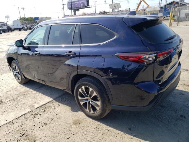 5TDGZRAH6LS000535 - 2020 TOYOTA HIGHLANDER XLE BLUE photo 2