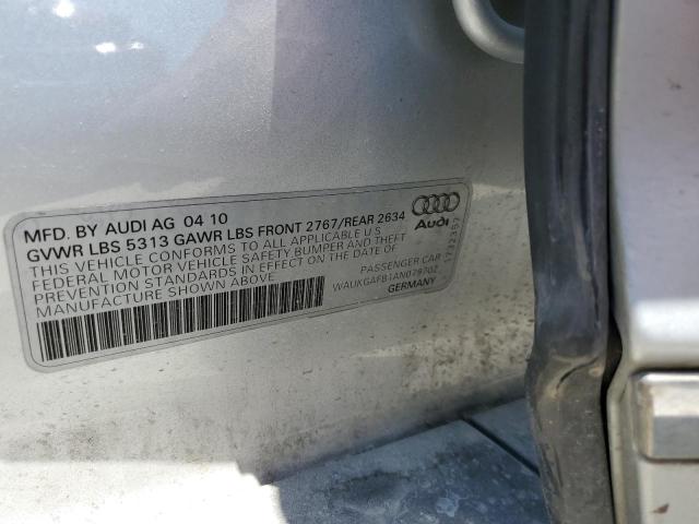 WAUKGAFB1AN079702 - 2010 AUDI A6 PRESTIGE 银色 照片 12