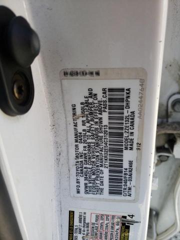 2T1KR32E54C312013 - 2004 TOYOTA COROLLA MA XR WHITE photo 12