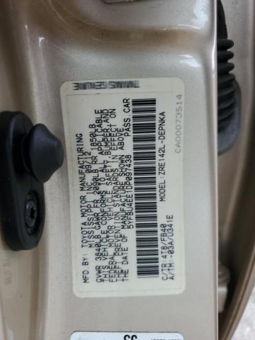 5YFBU4EE1DP097438 - 2013 TOYOTA COROLLA BASE BEIGE photo 12