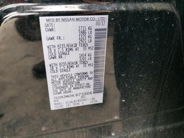 5N1DR2MN2HC675606 - 2017 NISSAN PATHFINDER S BLACK photo 13