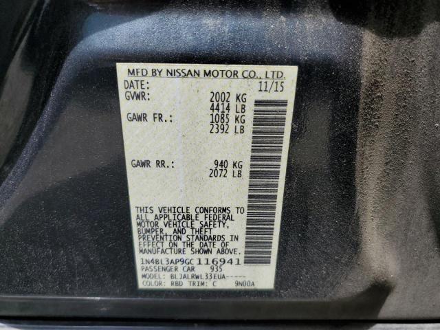 1N4BL3AP9GC116941 - 2016 NISSAN ALTIMA 3.5SL GRAY photo 12