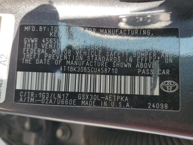 4T1BK3DB5CU458710 - 2012 TOYOTA AVALON BASE 灰色 照片 13