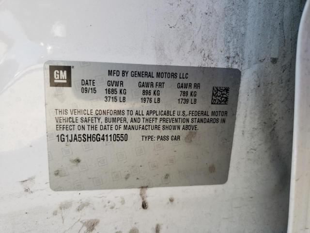 1G1JA5SH6G4110550 - 2016 CHEVROLET SONIC LS 白色 照片 13