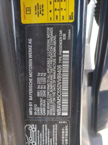 WBAVM5C55DVV89406 - 2013 BMW X1 XDRIVE35I BLUE photo 12