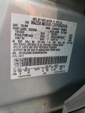 4F2CZ06123KM20256 - 2003 MAZDA TRIBUTE ES ვერცხლისფერი ფოტო 13