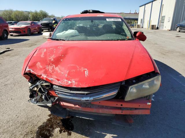 2G1WF55E819223302 - 2001 CHEVROLET IMPALA RED photo 5