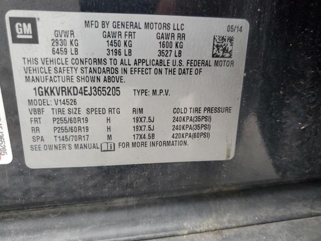 1GKKVRKD4EJ365205 - 2014 GMC ACADIA SLT-1 BLACK photo 13