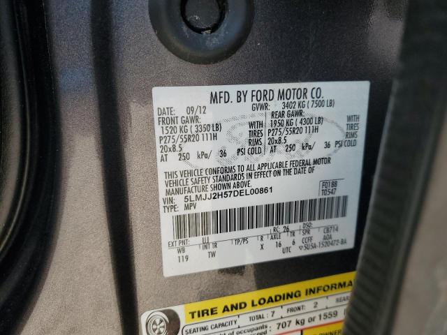 5LMJJ2H57DEL00861 - 2013 LINCOLN NAVIGATOR გრაფიტი ფოტო 12
