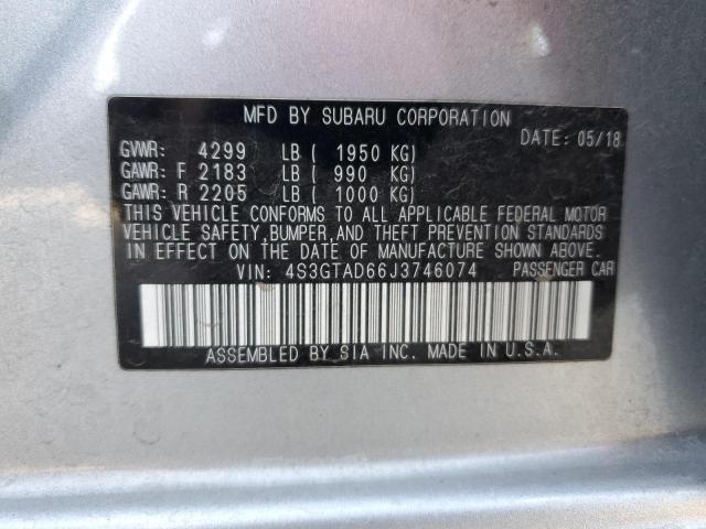 4S3GTAD66J3746074 - 2018 SUBARU IMPREZA PREMIUM PLUS SILVER photo 12