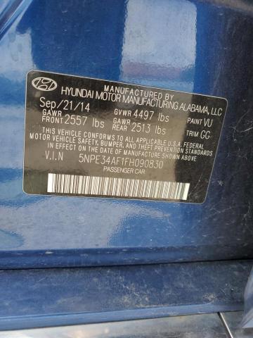 5NPE34AF1FH090830 - 2015 HYUNDAI SONATA SPORT BLUE photo 12