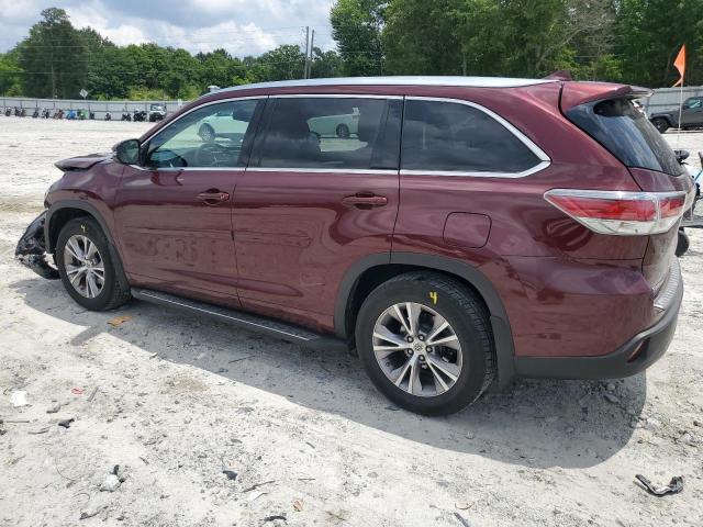 5TDJKRFH5FS076111 - 2015 TOYOTA HIGHLANDER XLE BURGUNDY photo 2