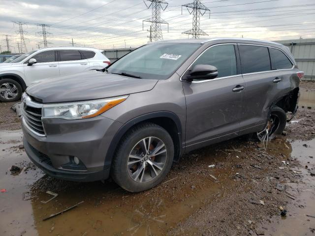 5TDJKRFHXGS320255 - 2016 TOYOTA HIGHLANDER XLE Մոխրագույն լուսանկար 1