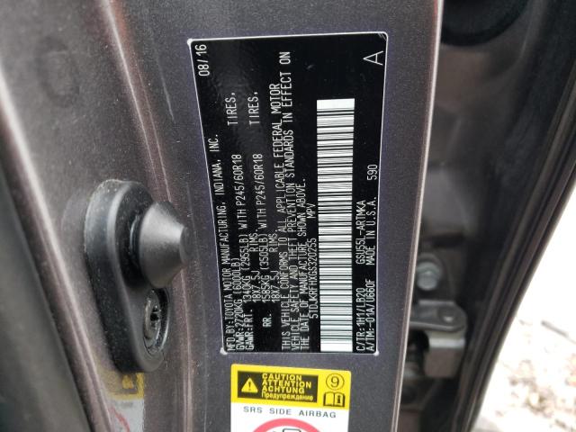 5TDJKRFHXGS320255 - 2016 TOYOTA HIGHLANDER XLE Մոխրագույն լուսանկար 13