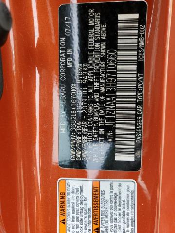 JF1ZNAA13H9710660 - 2017 TOYOTA 86 BASE ORANGE photo 12