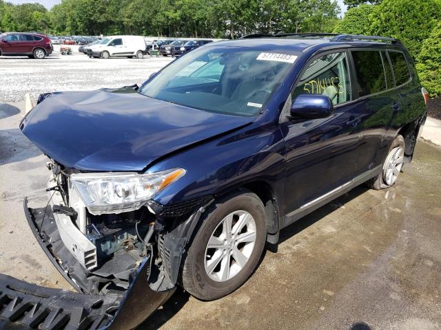 5TDBK3EH2CS100573 - 2012 TOYOTA HIGHLANDER BASE BLUE photo 1