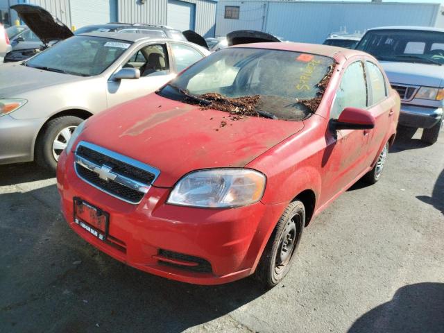 KL1TD5DE0AB088761 - 2010 CHEVROLET AVEO RED photo 2