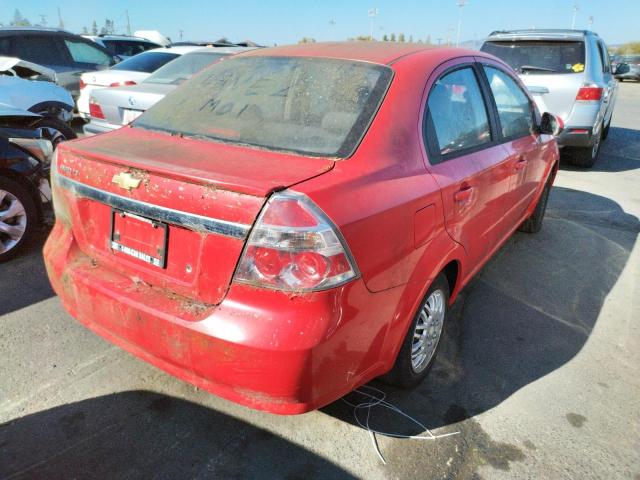 KL1TD5DE0AB088761 - 2010 CHEVROLET AVEO RED photo 4