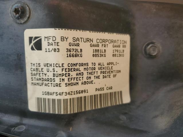 1G8AF54F34Z156091 - 2004 SATURN ION LEVEL 1 BURGUNDY photo 12