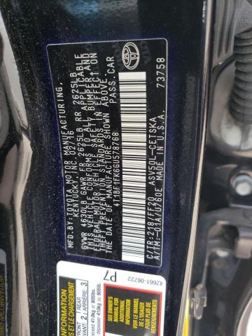 4T1BF1FK6GU578768 - 2016 TOYOTA CAMRY SE LE Siyah fotoğraf 13