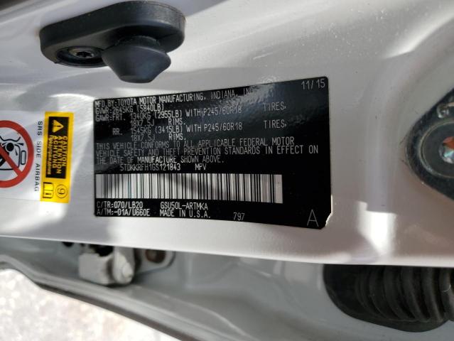 5TDKKRFH1GS121843 - 2016 TOYOTA HIGHLANDER XLE Ağ foto 14