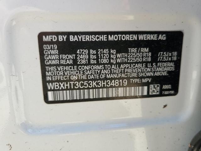 WBXHT3C53K3H34819 - 2019 BMW X1 XDRIVE28I WHITE photo 13