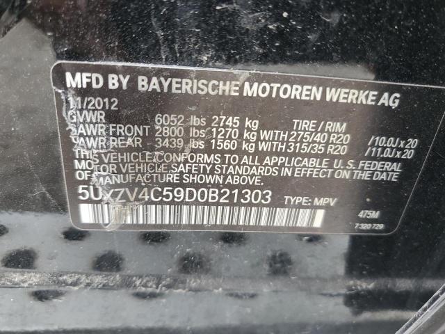 5UXZV4C59D0B21303 - 2013 BMW X5 XDRIVE35I BLACK photo 13