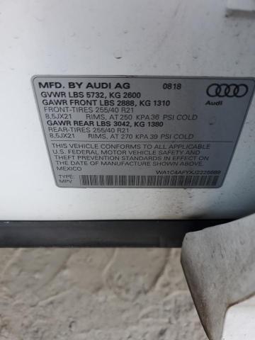 WA1C4AFYXJ2225689 - 2018 AUDI SQ5 PRESTIGE WHITE photo 13