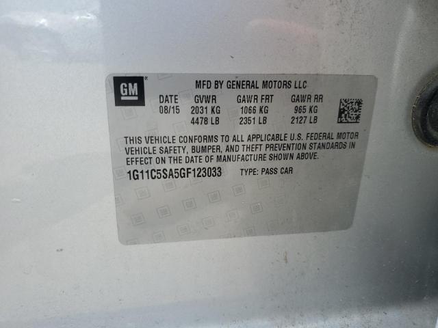 1G11C5SA5GF123033 - 2016 CHEVROLET MALIBU LIM LT Күміс фото 12