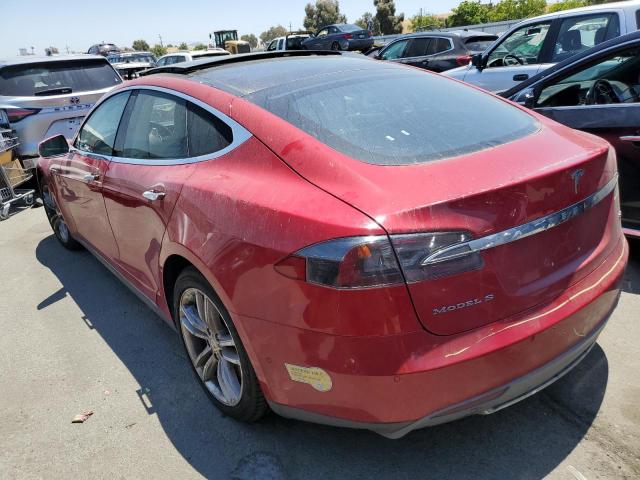 5YJSA1H12EFP50324 - 2014 TESLA MODEL S RED photo 2