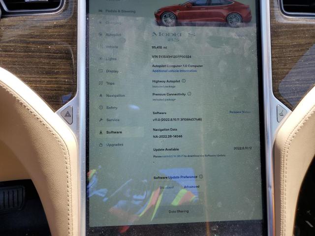 5YJSA1H12EFP50324 - 2014 TESLA MODEL S Կարմիր լուսանկար 9