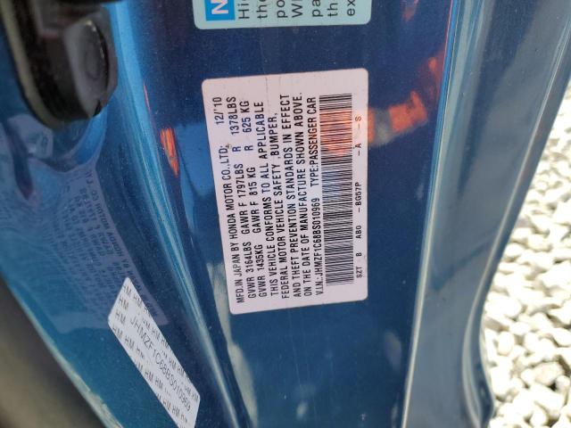 JHMZF1C68BS010969 - 2011 HONDA CR-Z EX 蓝色 照片 12