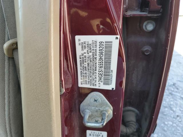 2HGES16553H569209 - 2003 HONDA CIVIC LX MAROON photo 13