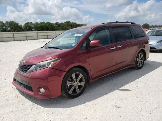 5TDXK3DC5GS763024 - 2016 TOYOTA SIENNA SE BURGUNDY photo 1