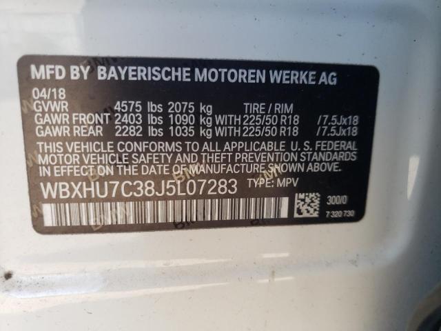 WBXHU7C38J5L07283 - 2018 BMW X1 SDRIVE28I WHITE photo 13