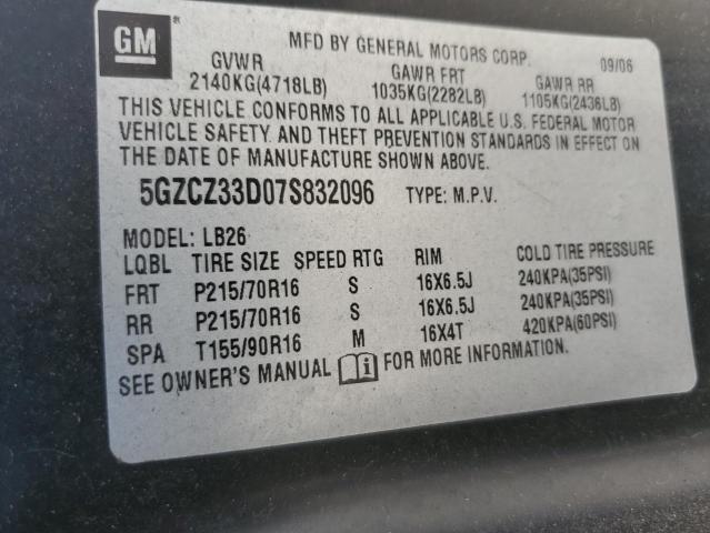 5GZCZ33D07S832096 - 2007 SATURN VUE CHARCOAL photo 13