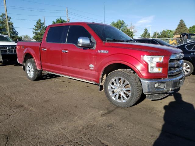 1FTEW1EG1FFC77603 - 2015 FORD F150 SUPERCREW RED photo 4