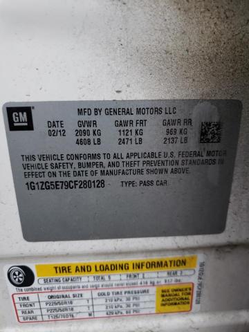 1G1ZG5E79CF280128 - 2012 CHEVROLET MALIBU LTZ თეთრი ფოტო 12