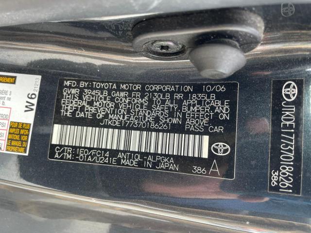 JTKDE177370186261 - 2007 TOYOTA SCION TC 黑色 照片 10