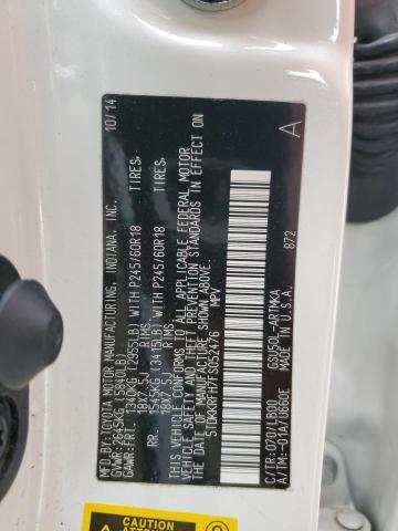 5TDKKRFH7FS052476 - 2015 TOYOTA HIGHLANDER XLE Ağ foto 13