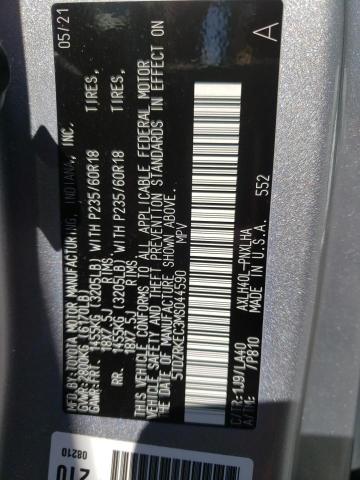 5TDZRKEC3MS044590 - 2021 TOYOTA SIENNA LIMITED SILVER photo 13