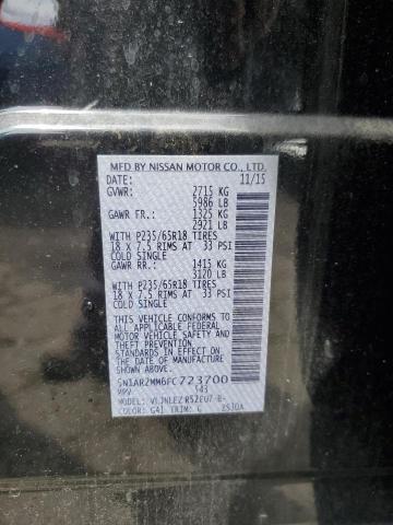 5N1AR2MM6FC723700 - 2015 NISSAN PATHFINDER S BLACK photo 12