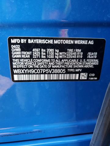 WBXYH9C07P5V38805 - 2023 BMW X2 SDRIVE28I BLUE photo 13