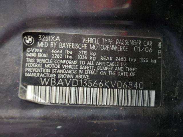 WBAVD13566KV06840 - 2006 BMW 325 XI GRAY photo 12