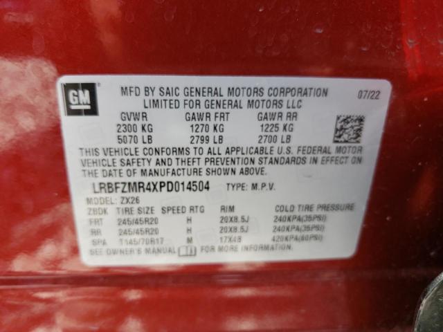 LRBFZMR4XPD014504 - 2023 BUICK ENVISION PREFERRED RED photo 13