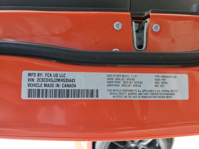 2C3CDXGJ2MH535443 - 2021 DODGE CHARGER SCAT PACK ORANGE photo 13